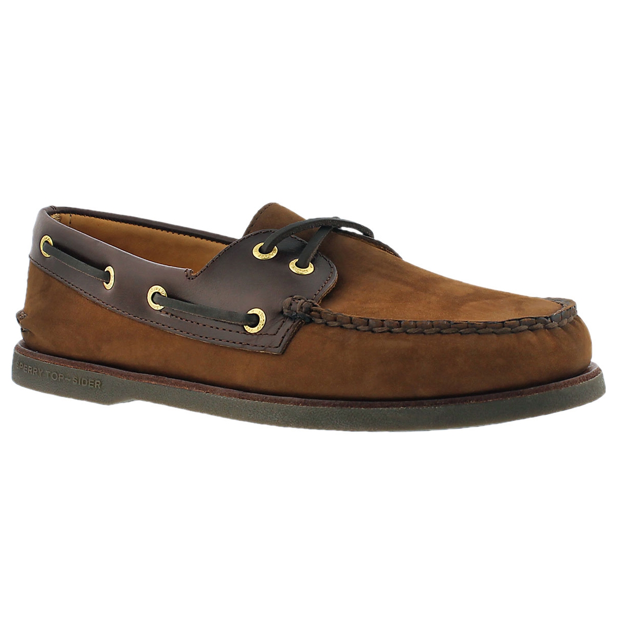 Mns Gold A/O 2-Eye brown boat shoe