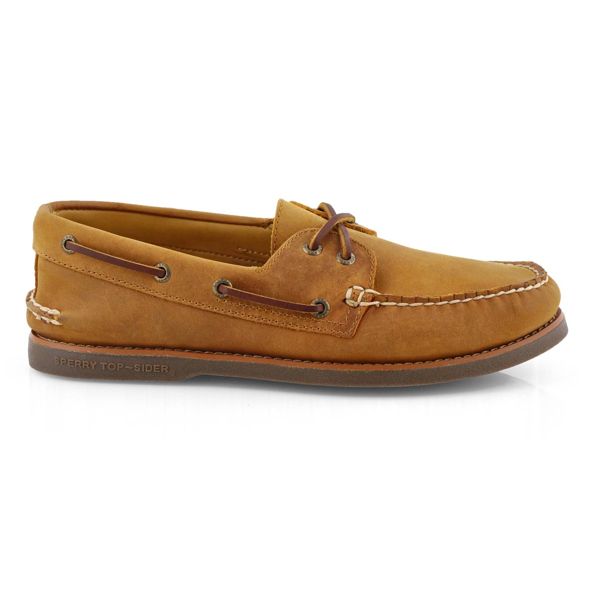 Mns Gold A/O 2-Eye tan/gum boat shoe