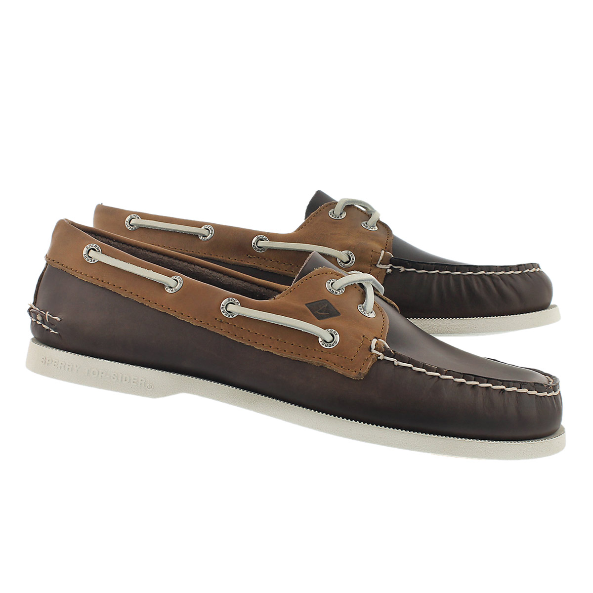 Mns A/O 2-Eye Sarape brn/tan boat shoe