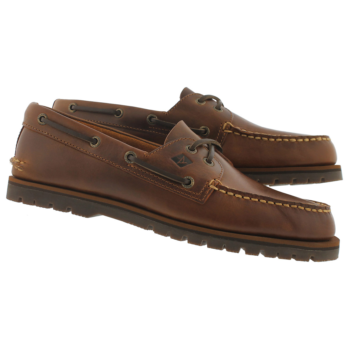 Mns A/O Mini Lug brown 2-eye boat shoe