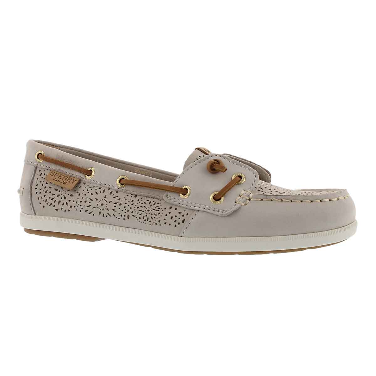 Women's COIL IVY GEO PERFORATED ivory boat shoes