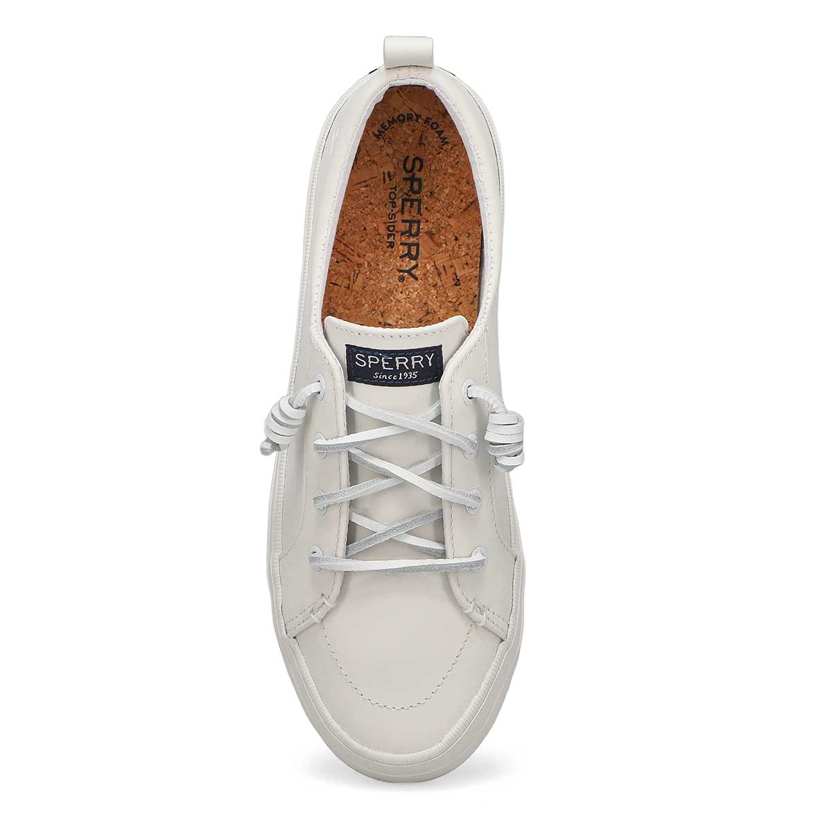 Womens Crest Vibe Leather Sneaker - White