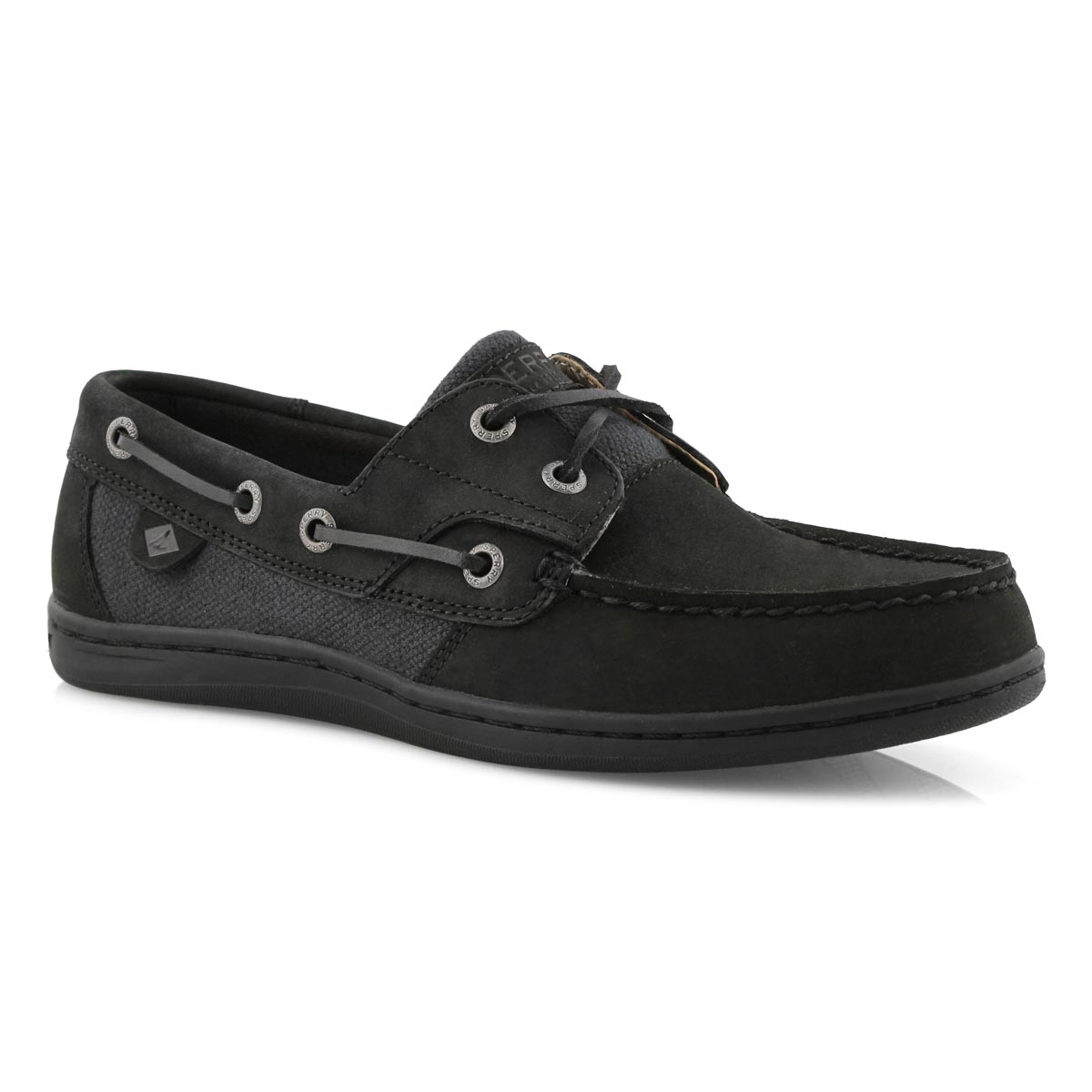 black sperrys women's