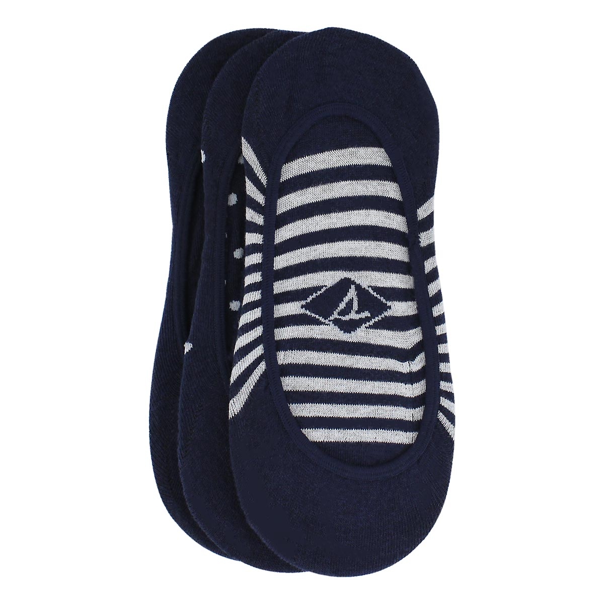 Lds Stripes & Dots navy liner- 3pk