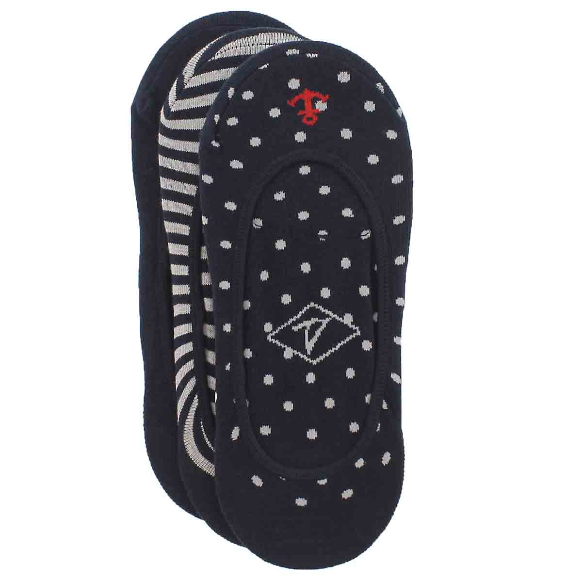 Lds Stripes & Dots navy liner - 3 pack
