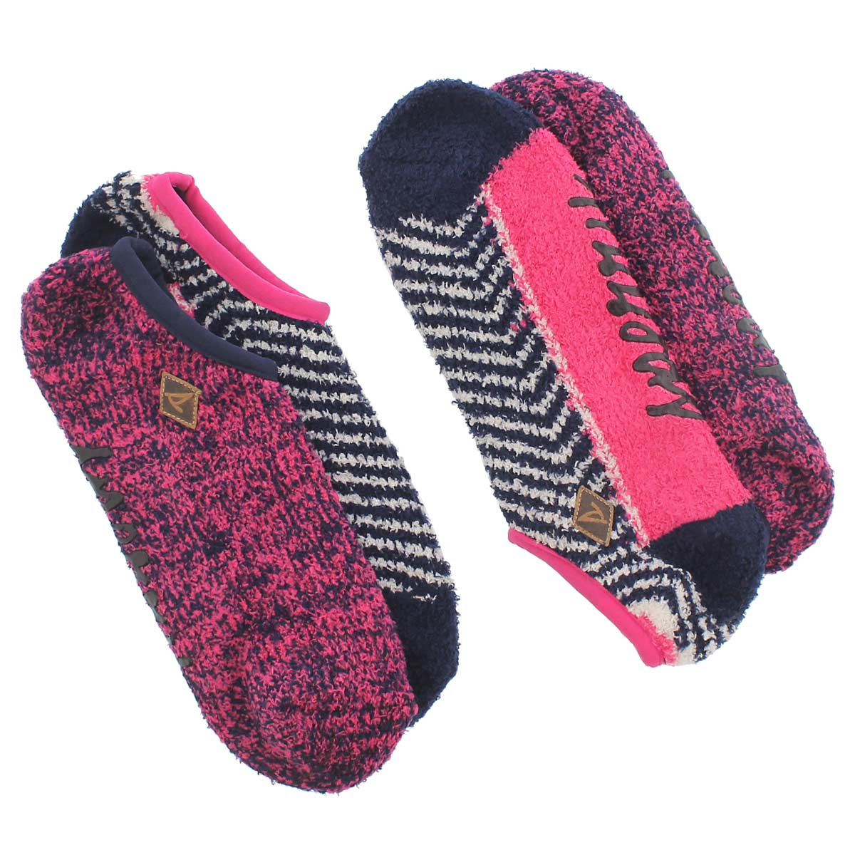 Lds Marl fuch/nvy gripped liner - 2 pk