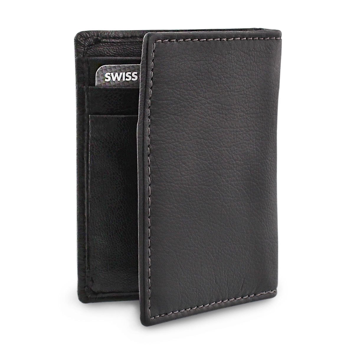 Mns black slim card case wallet