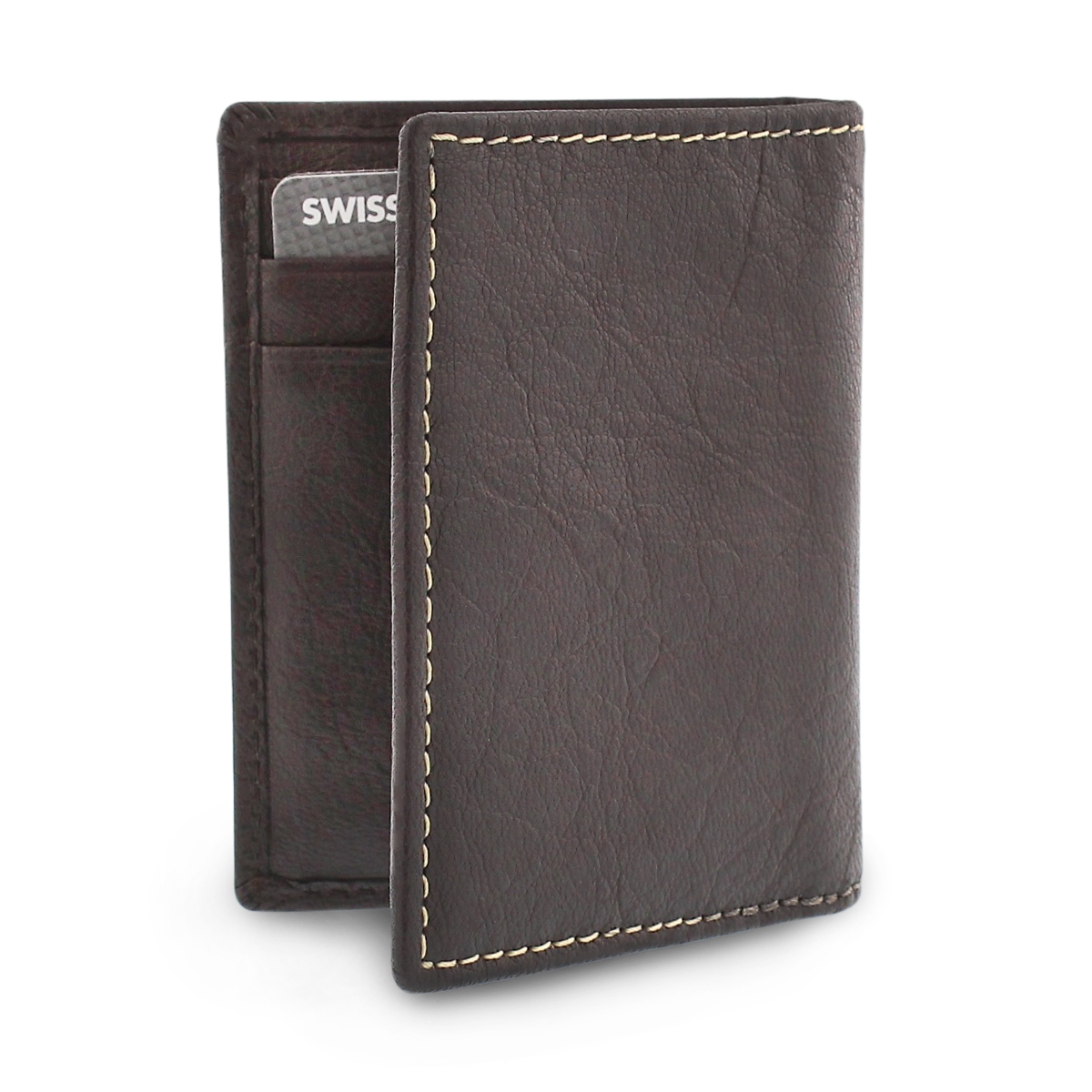 Mns brown slim card case wallet