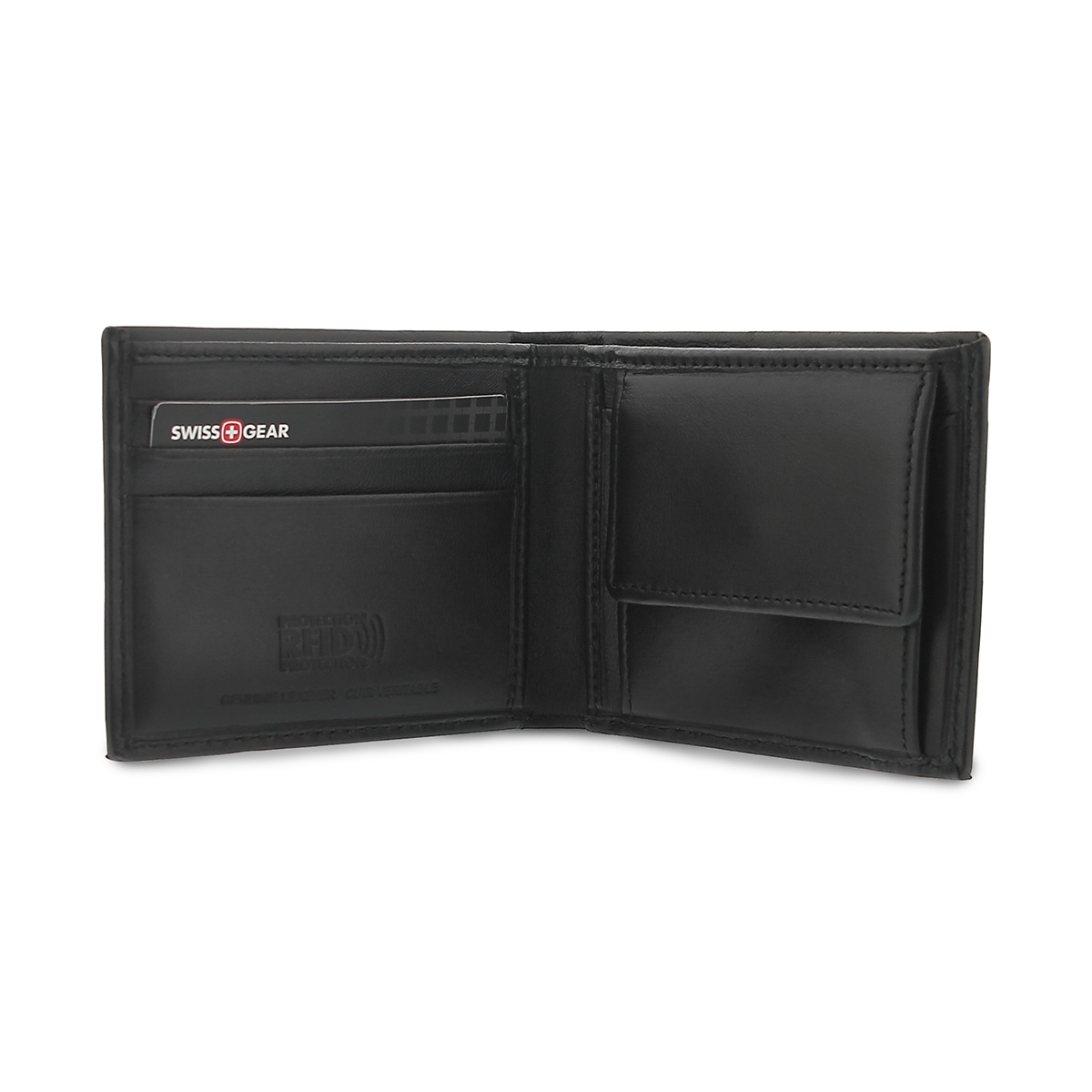Mns black billfold coin pocket wallet