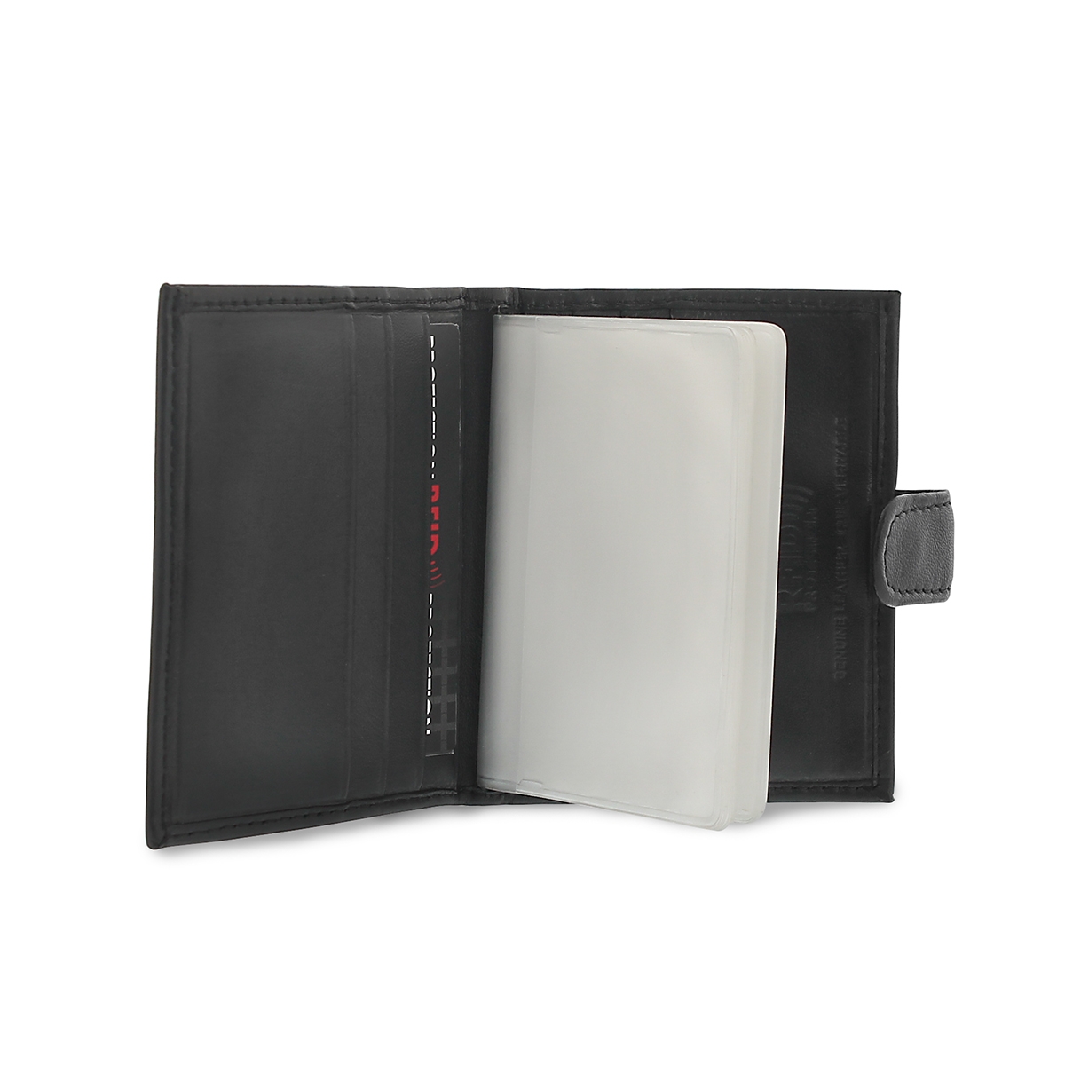 Porte-cartes à bouton-pression, noir, ho