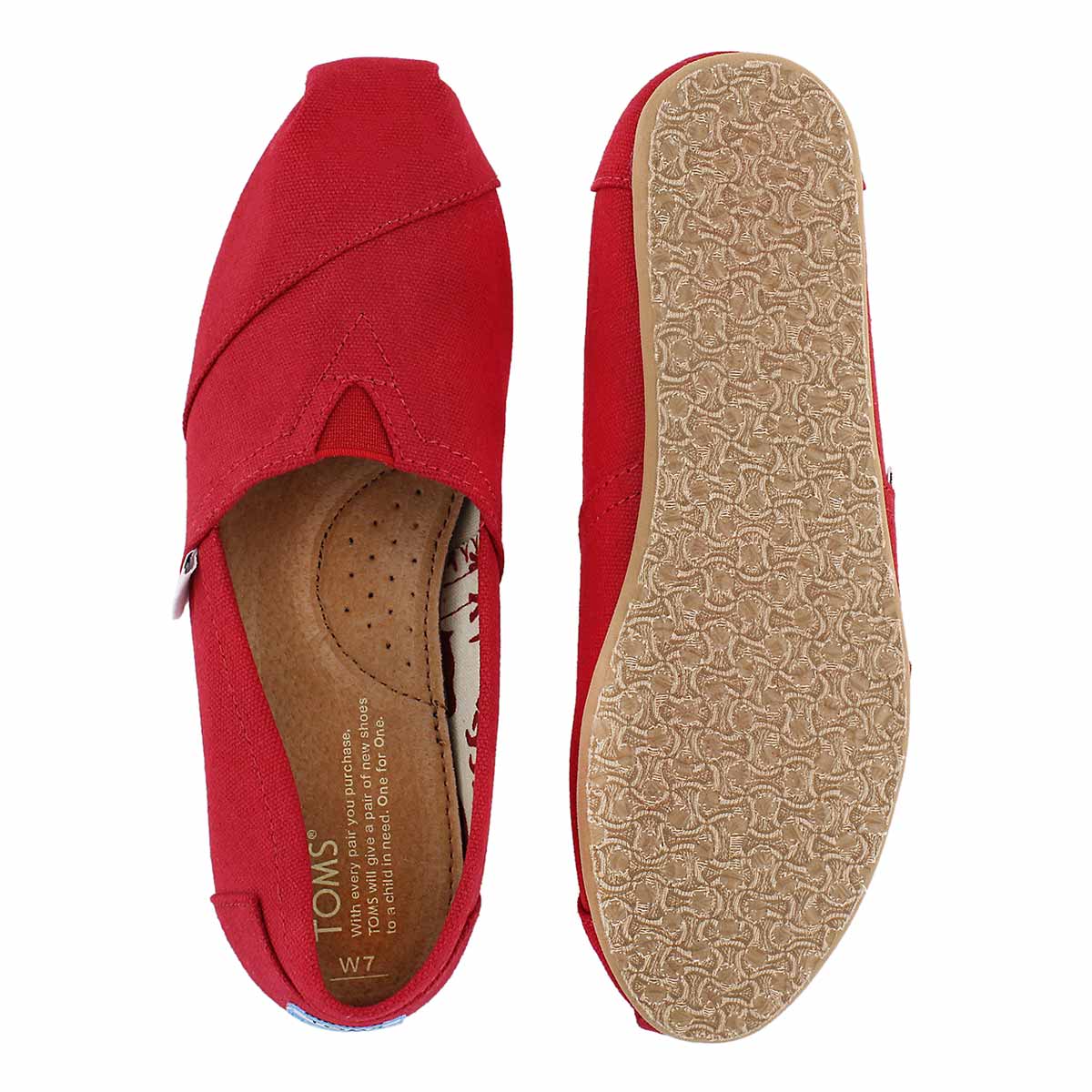 Lds Classic red canvas loafer