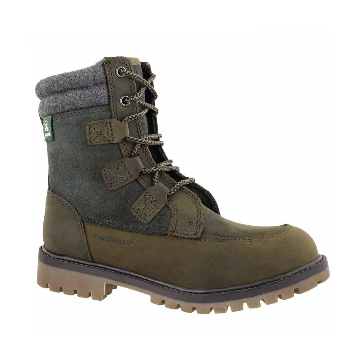 Boys' TAKODALO olive laceup wtrprf winter boots