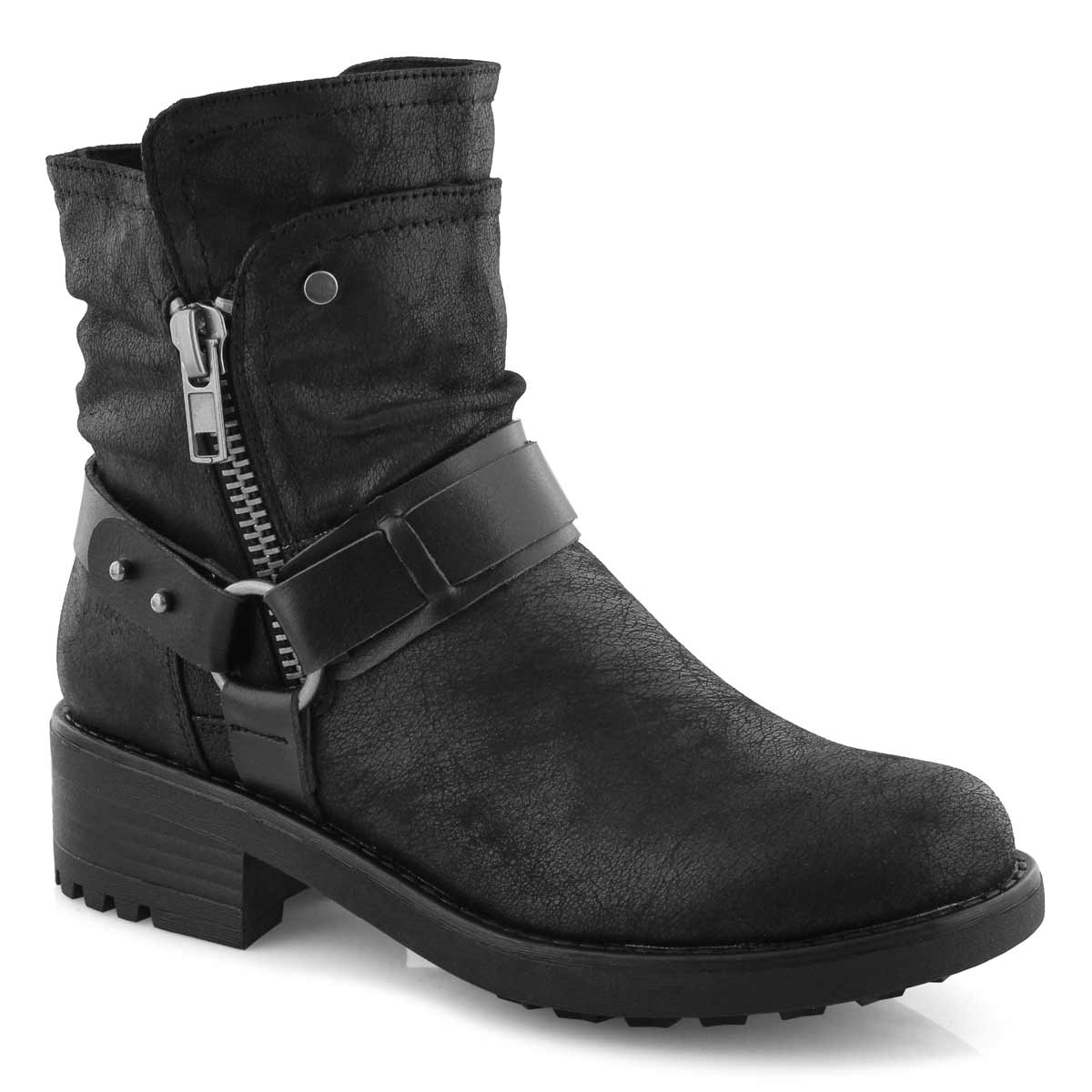 Lds Tambi black slip on combat boot