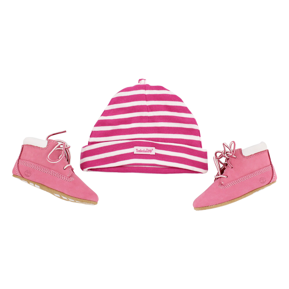 Infs pink Crib Bootie with hat
