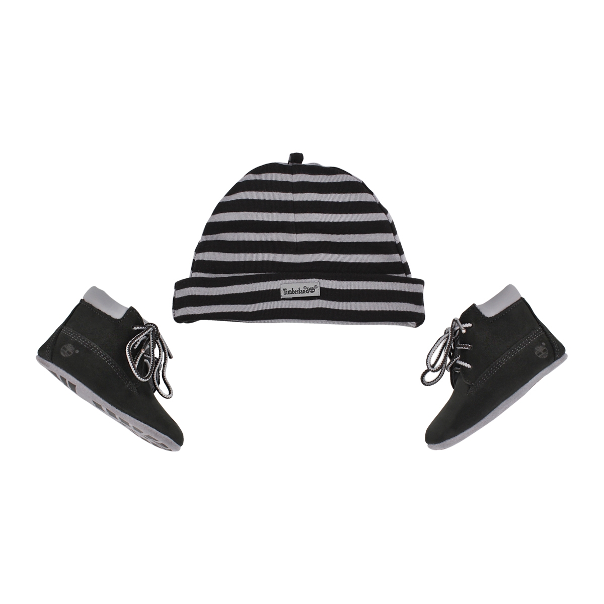 Infs black Crib Bootie with hat