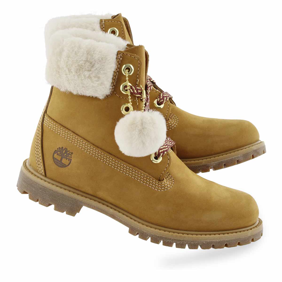 6 inch shearling boot for women in yellow