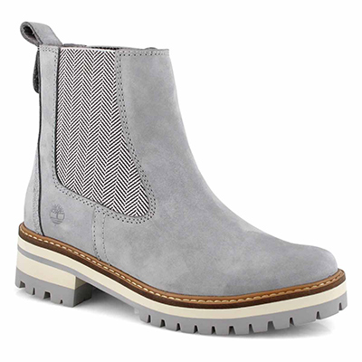 timberland women's courmayeur valley chelsea boots in grey nubuck