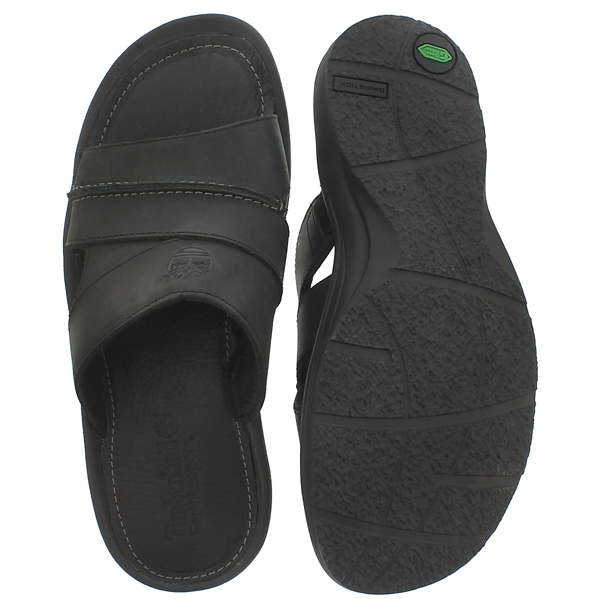Mns Earthkeepers blk oiled slide sandal