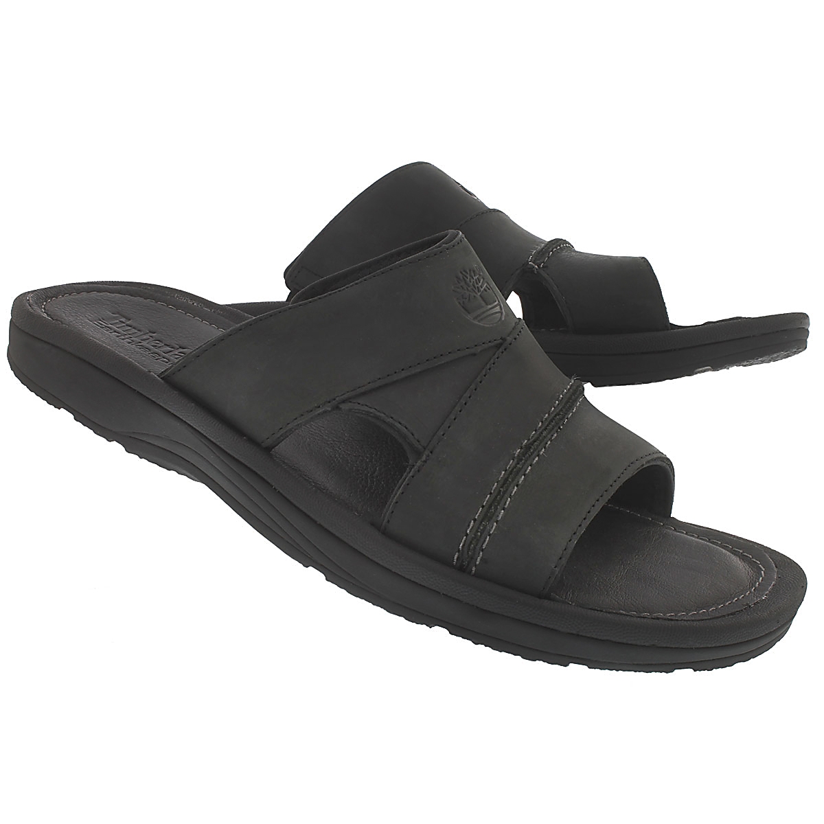 Mns Earthkeepers blk oiled slide sandal