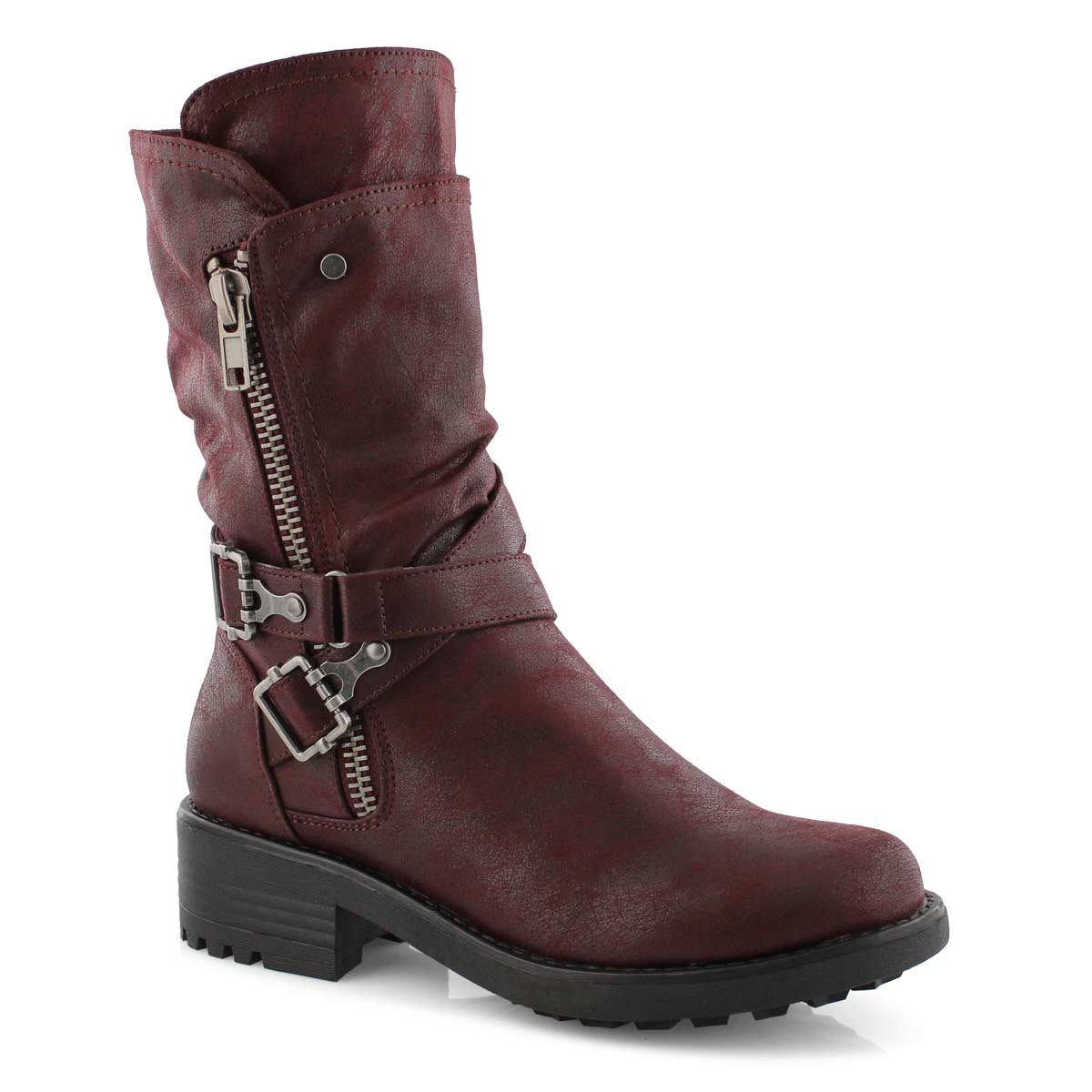 womens burgundy combat boots