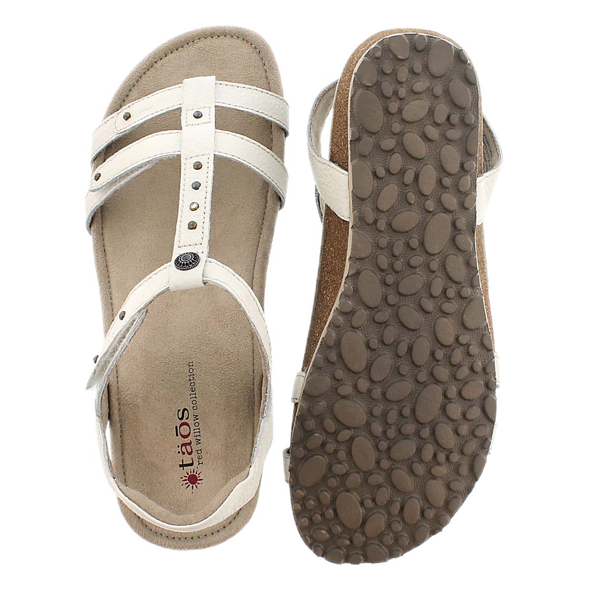 LdsThelma white t-strap wdg sandal
