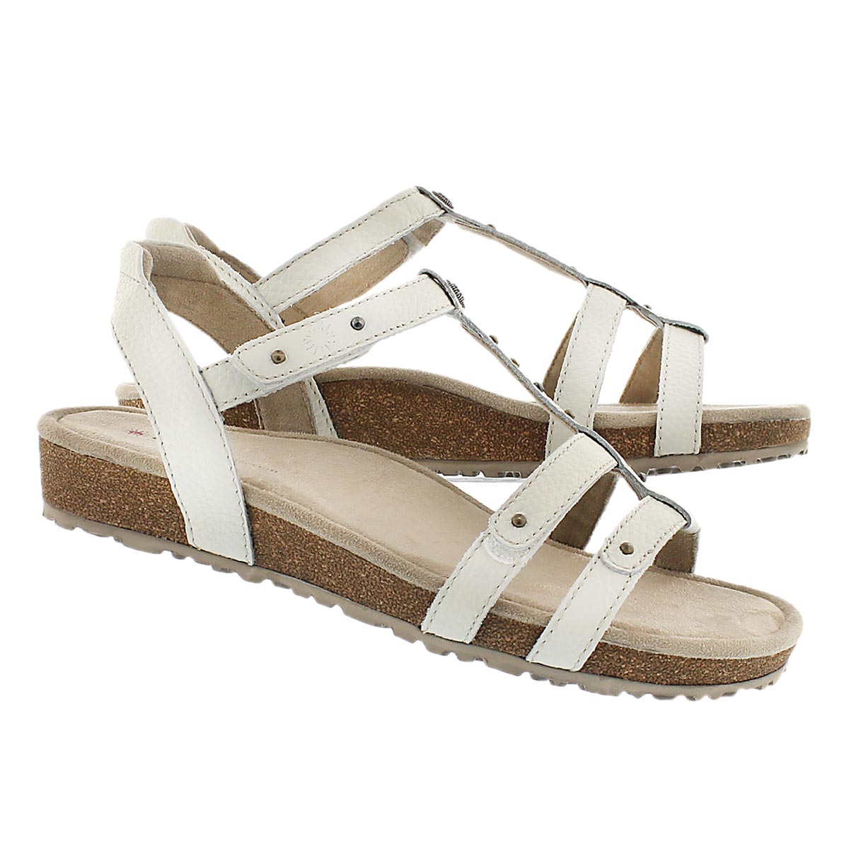 LdsThelma white t-strap wdg sandal