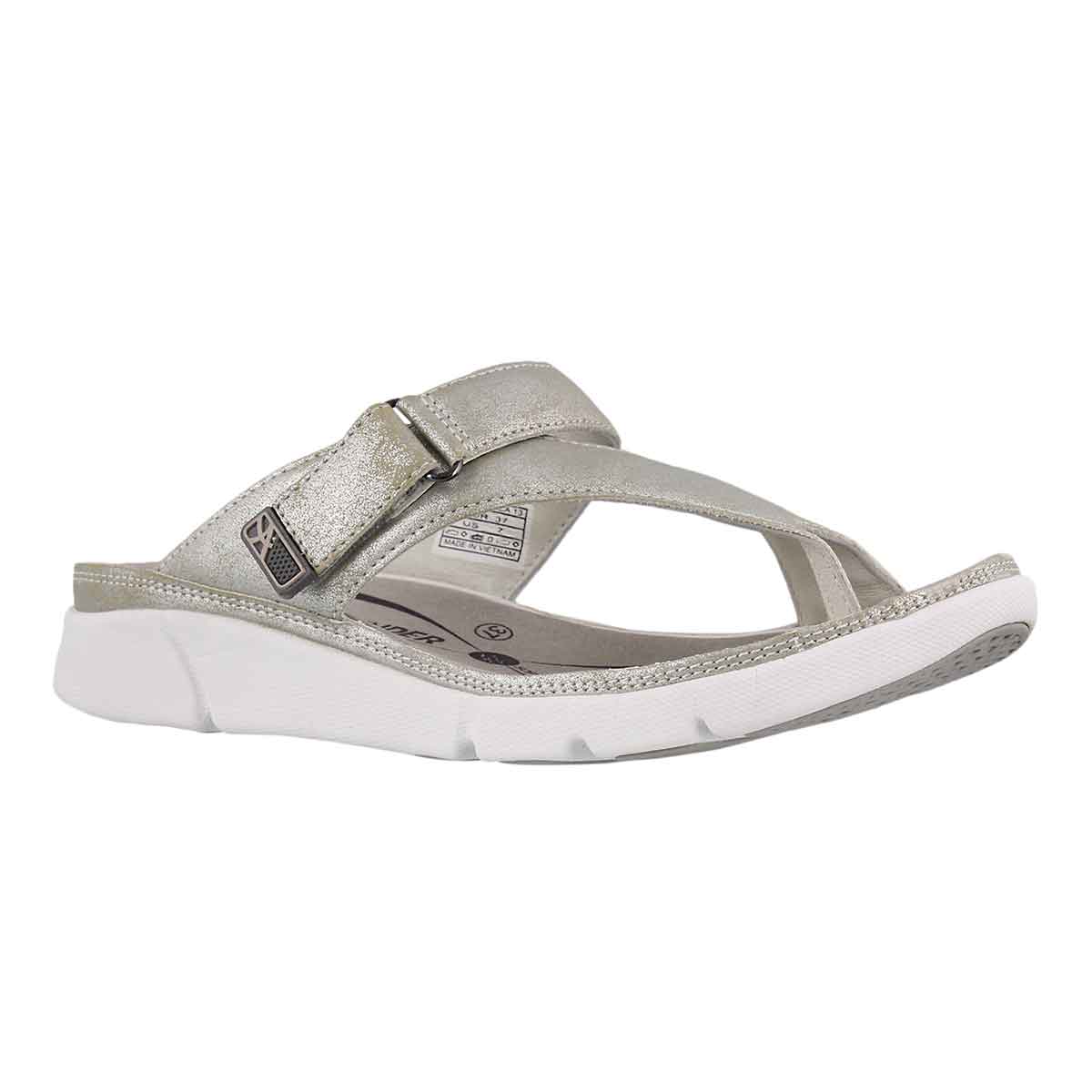 Women's TOKARA silver thong sandals
