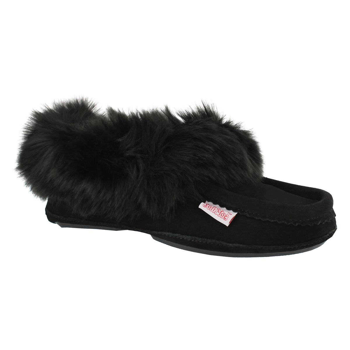 Women's TOO CUTE black lined moccasins