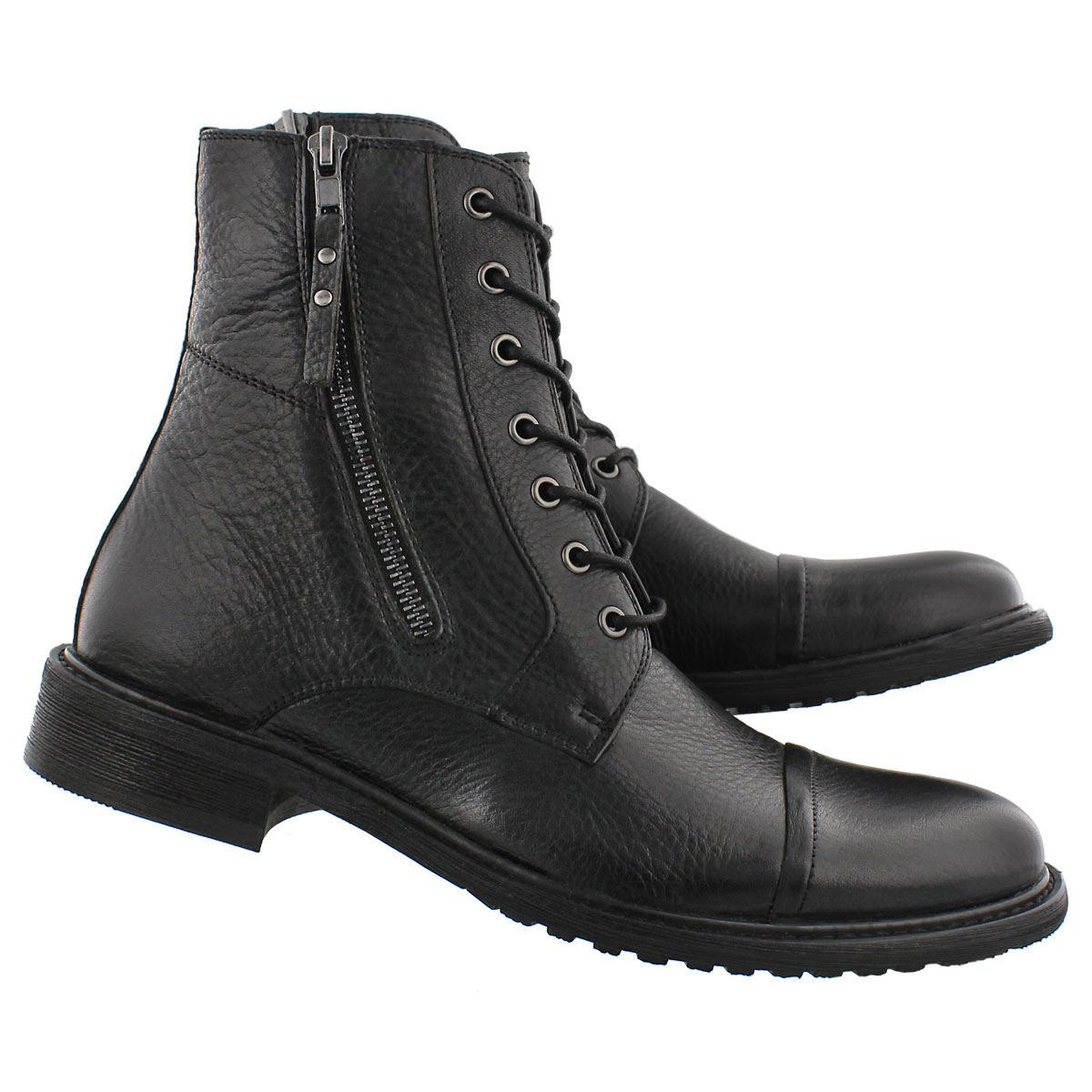 Mns Trooper blk lthr lace & zip boot