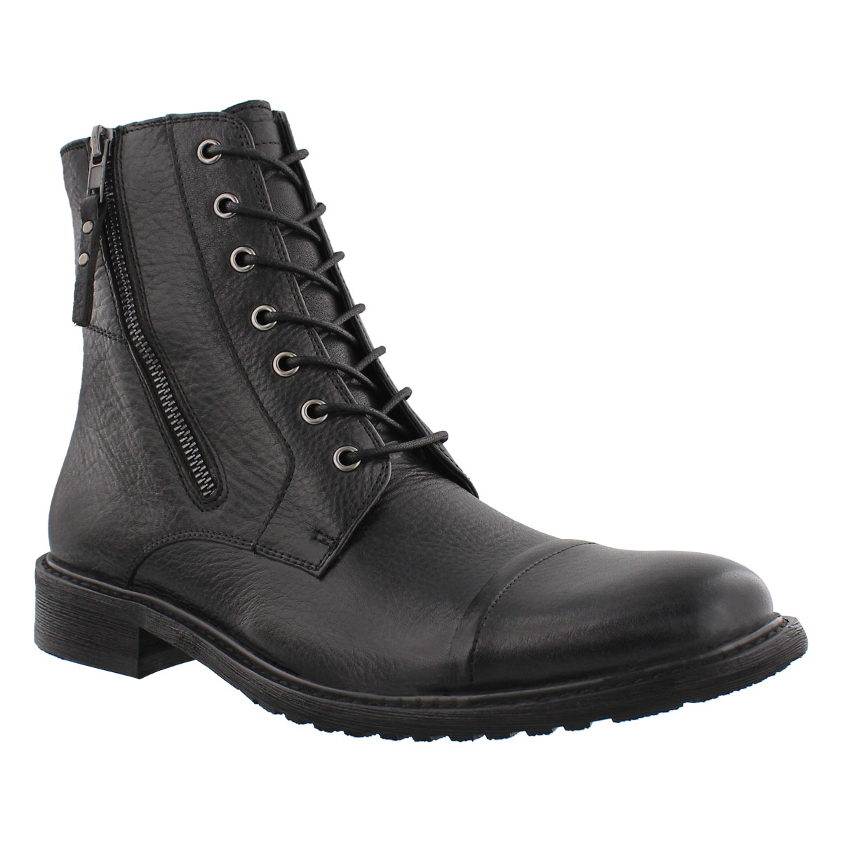 Mns Trooper blk lthr lace & zip boot