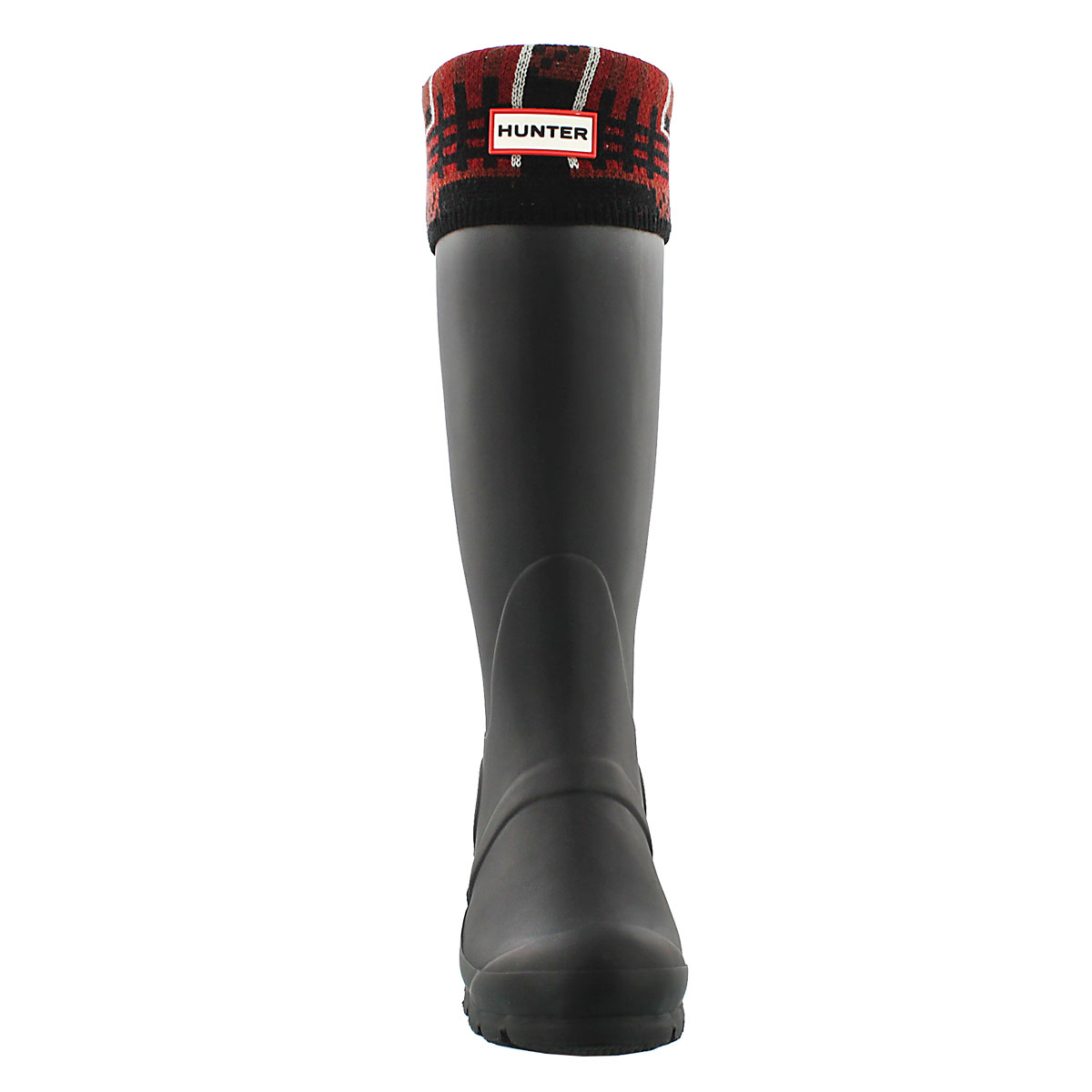 Lds Block Tartan lava red boot sock