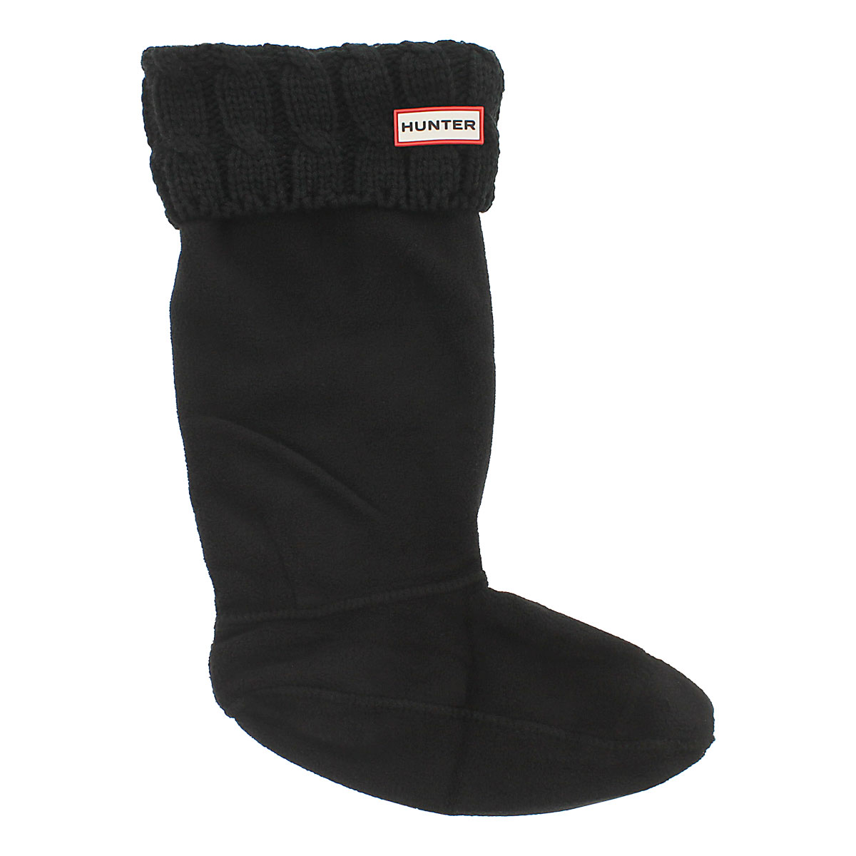 Lds 6 Stitch Cable black boot sock