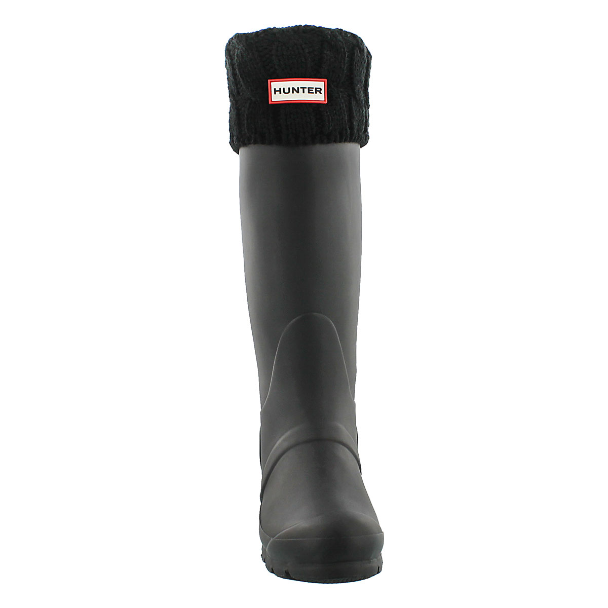 Lds 6 Stitch Cable black boot sock