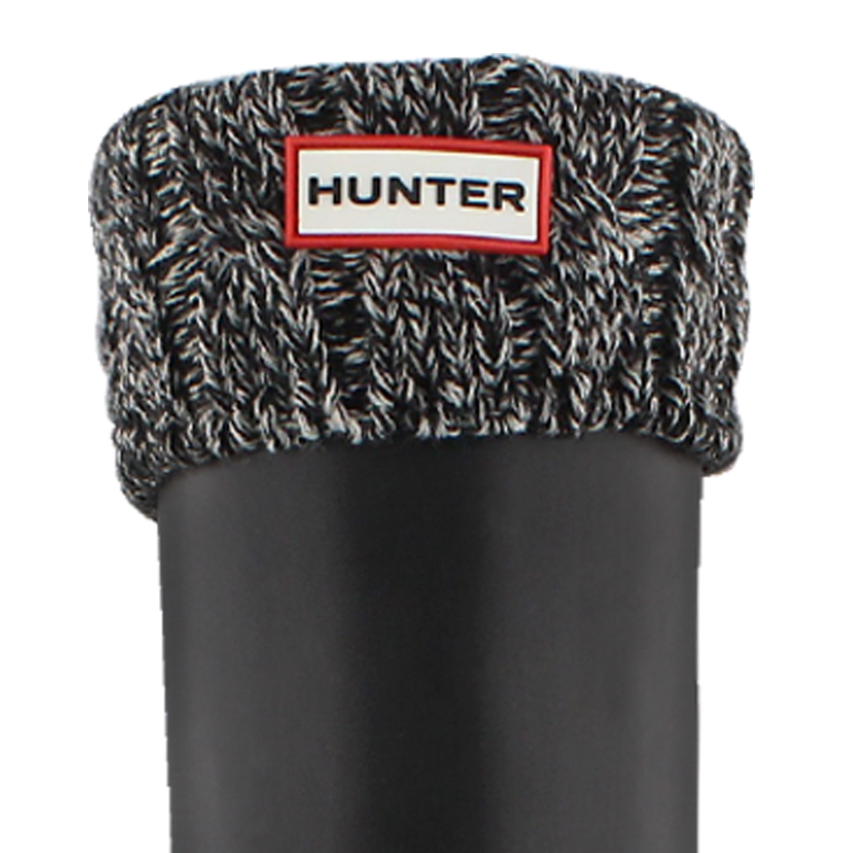 Women's 6 STITCH CABLE black/grey boot socks