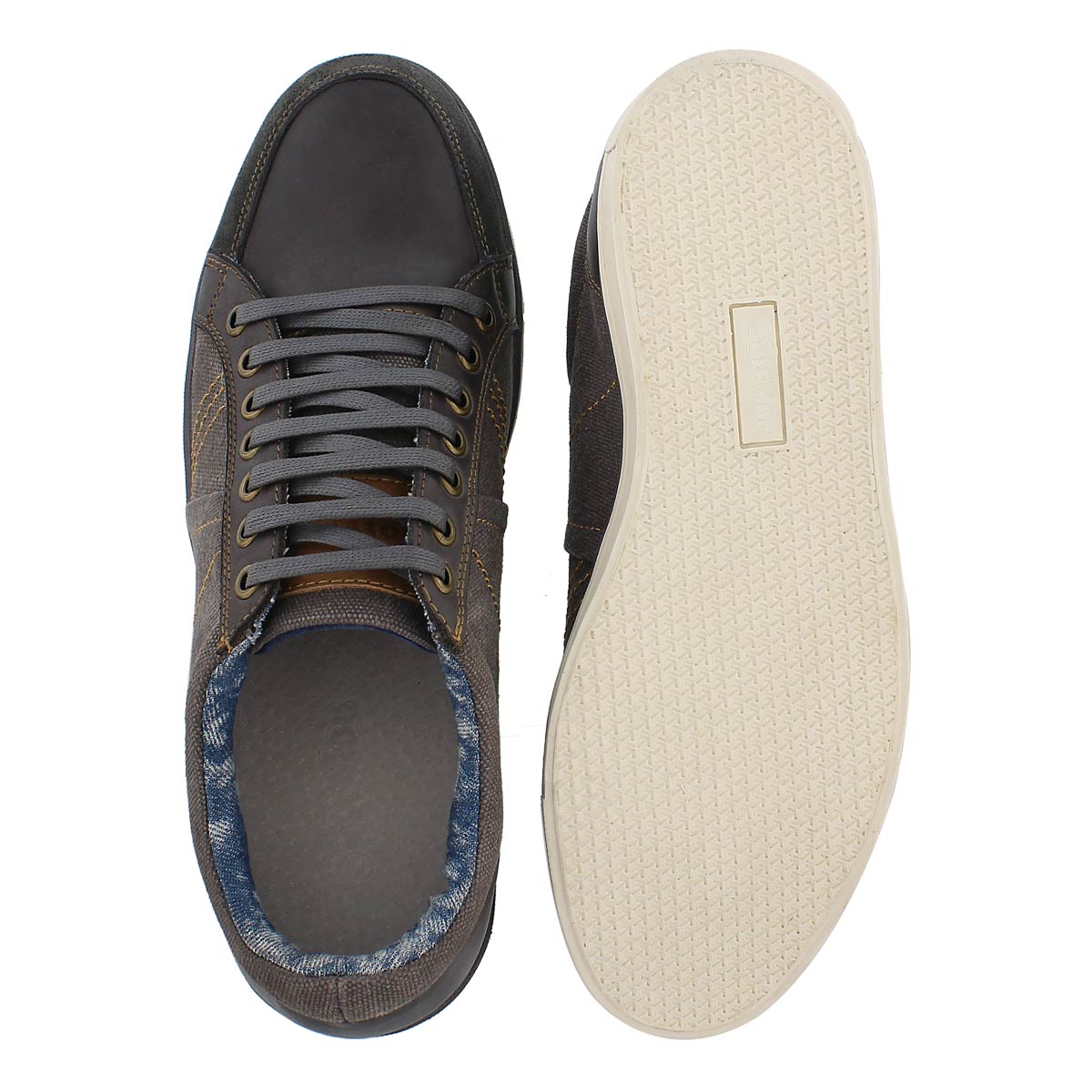 Mns Vagabond grey canvas/leather sneaker
