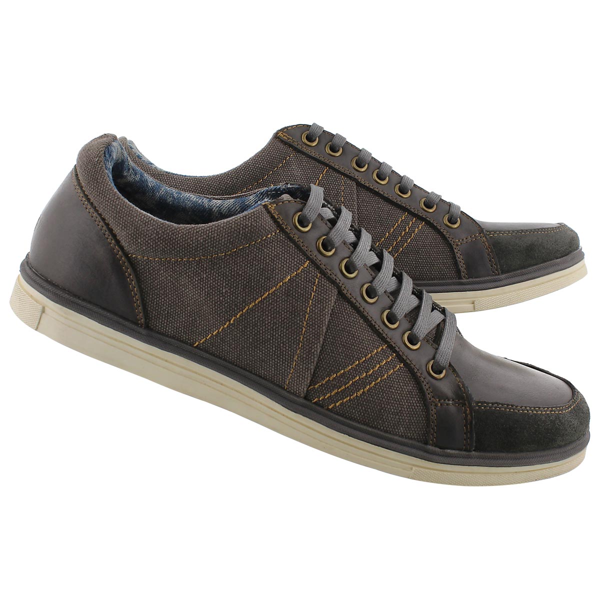 Mns Vagabond grey canvas/leather sneaker