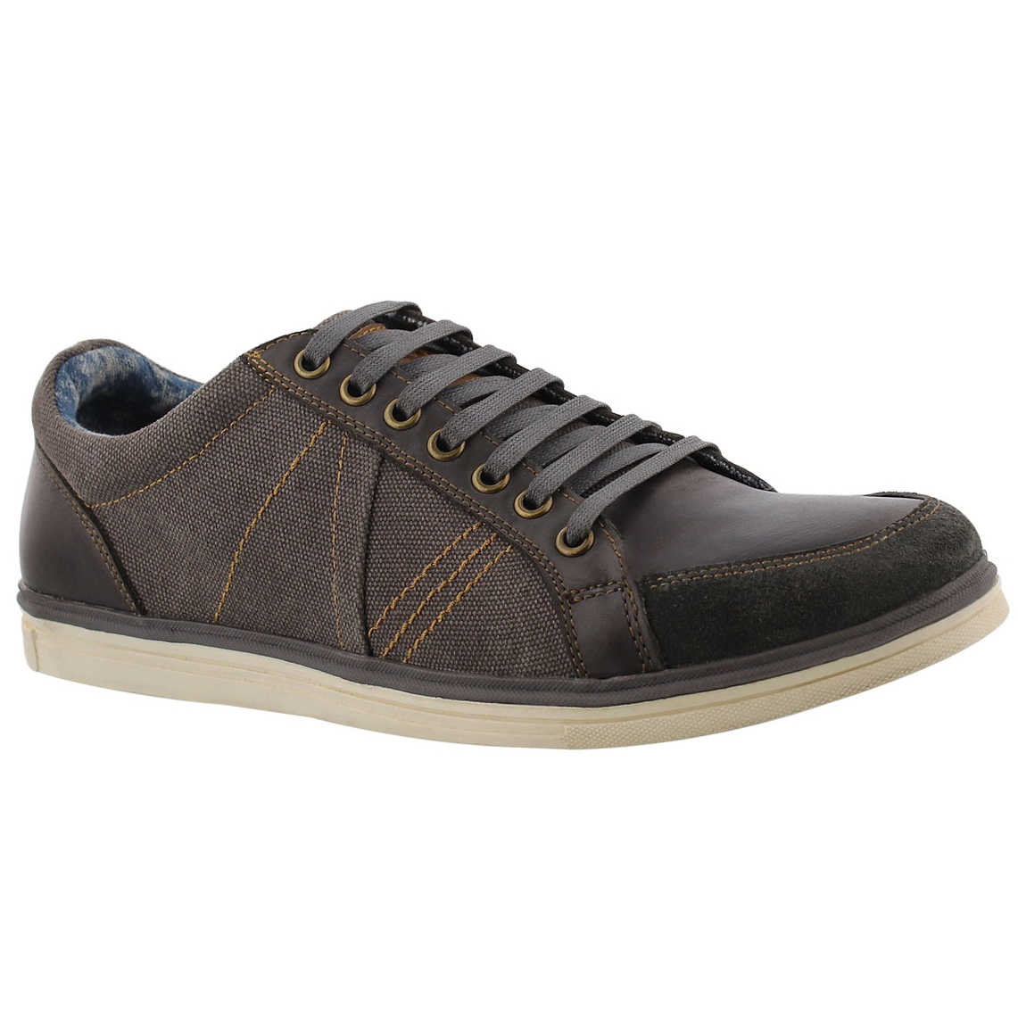 Mns Vagabond grey canvas/leather sneaker