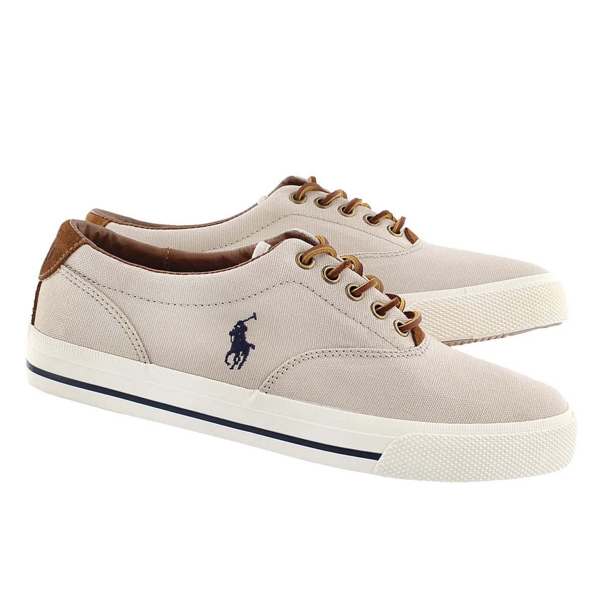 Mns Vaughn stone canvas/suede sneaker