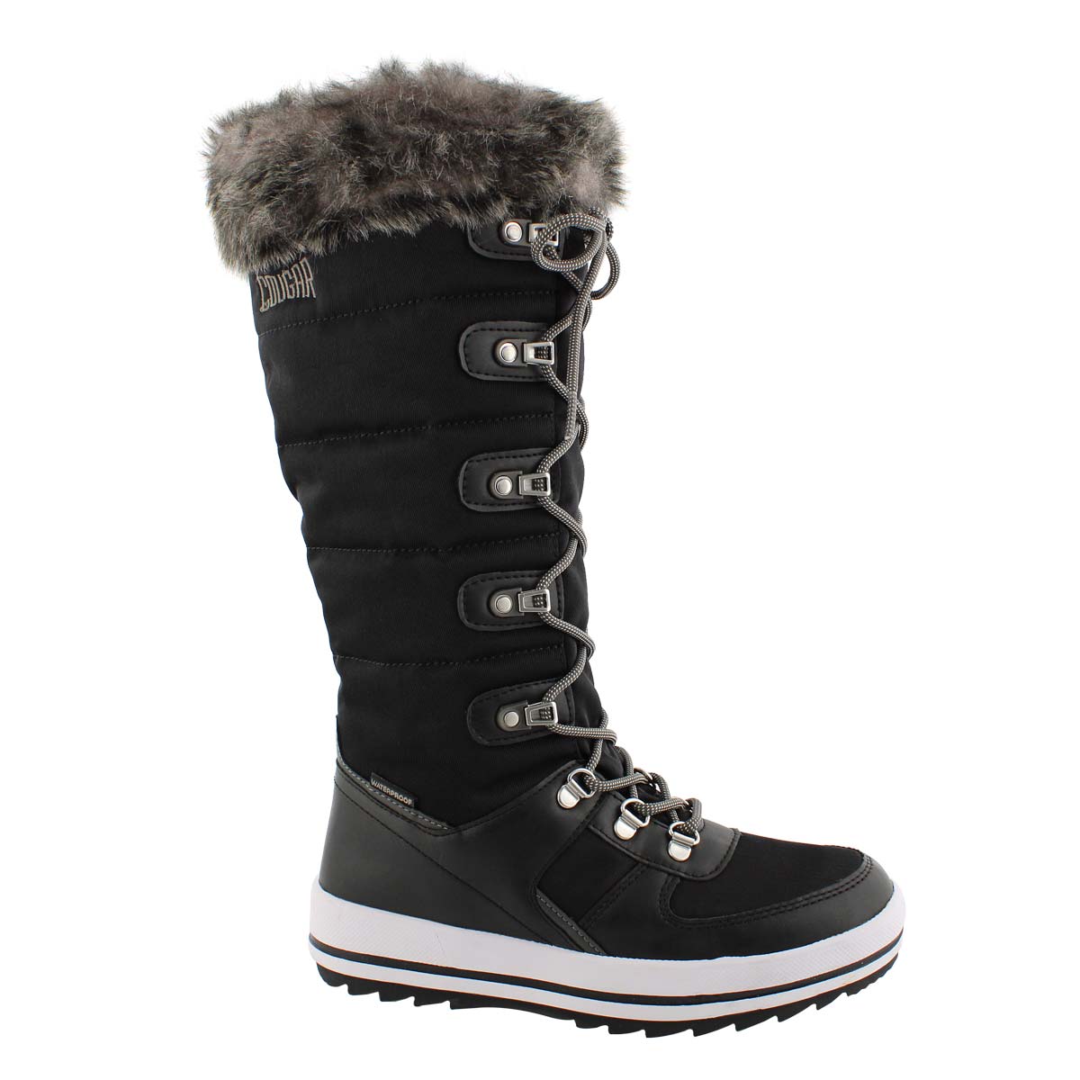 Lds Vesta blk wp lace up tall wntr boot