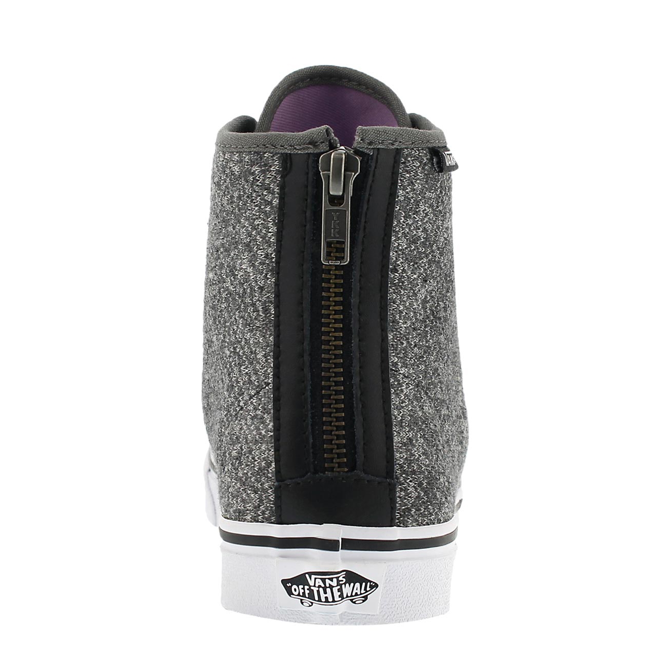 Lds Camden Hi Zip grey lace up snkr