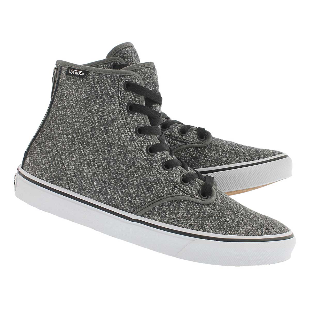 Lds Camden Hi Zip grey lace up snkr