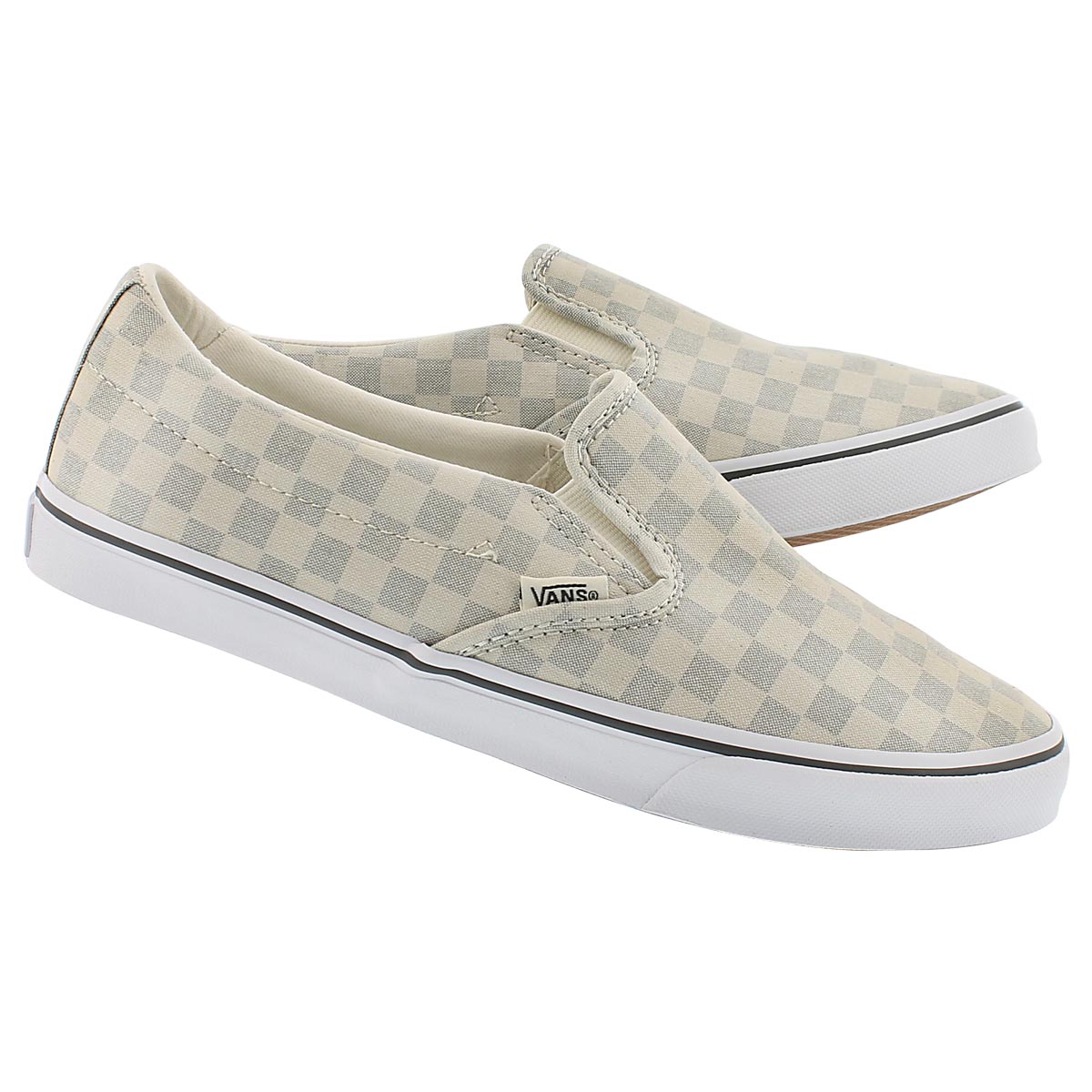 Lds Asher Low grey checkered slip on