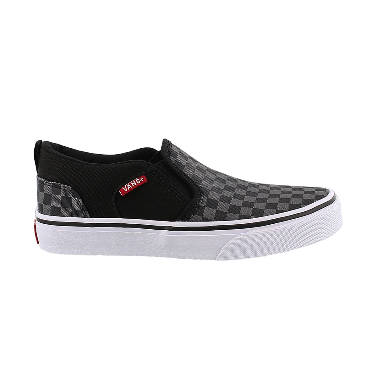 Bys Asher blk checkered slip on sneaker