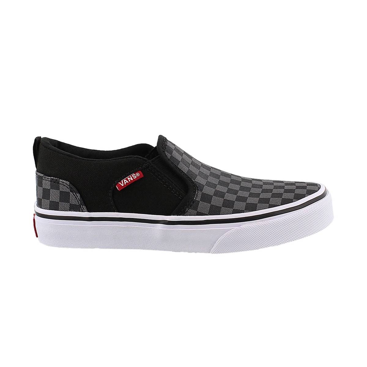 Vans' Boys' Asher Checkered Slip On Sneaker