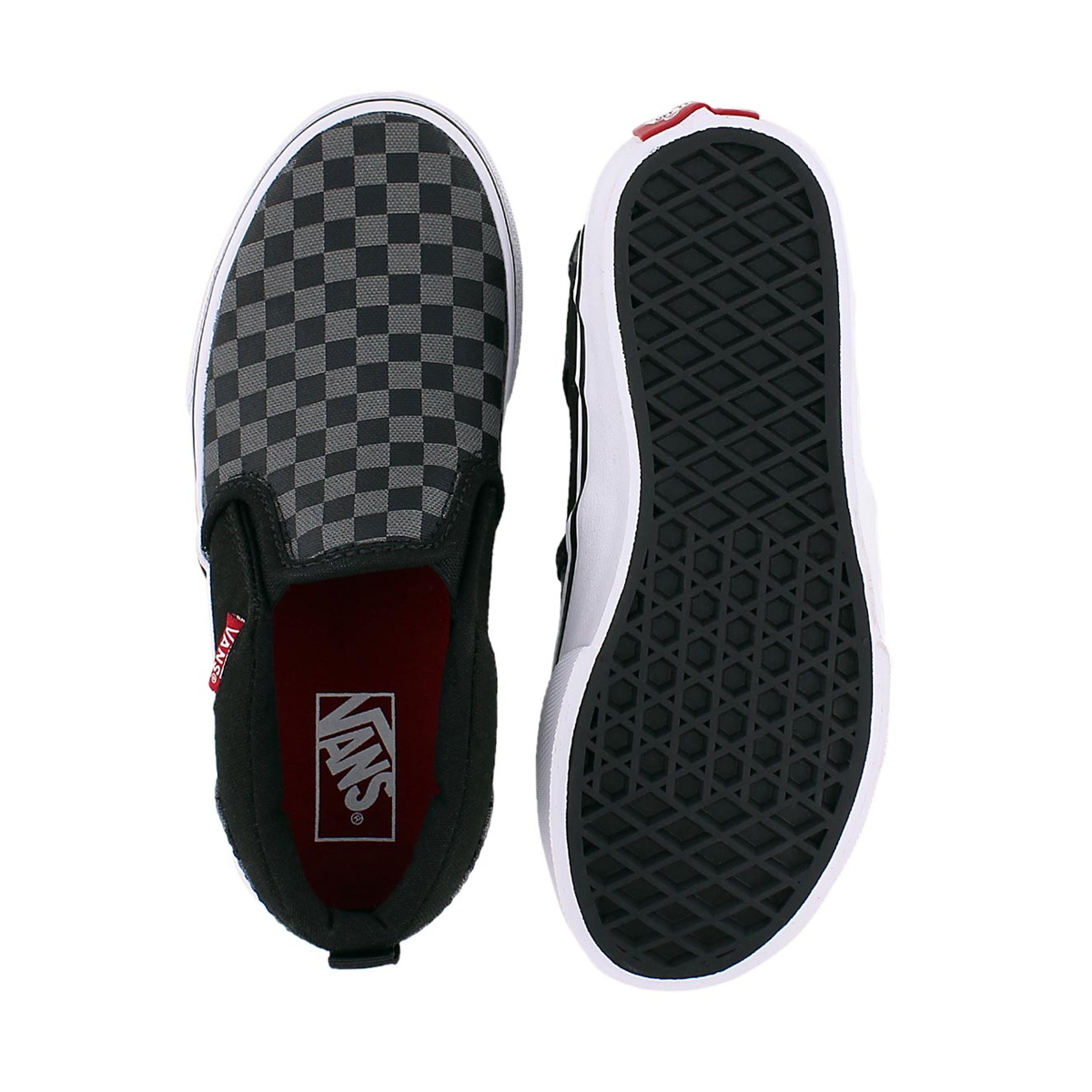 Bys Asher blk checkered slip on sneaker