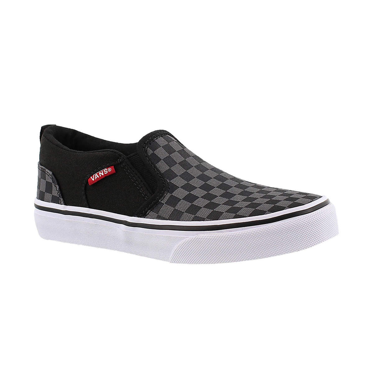 Vans' Boys' Asher Checkered Slip On Sneaker