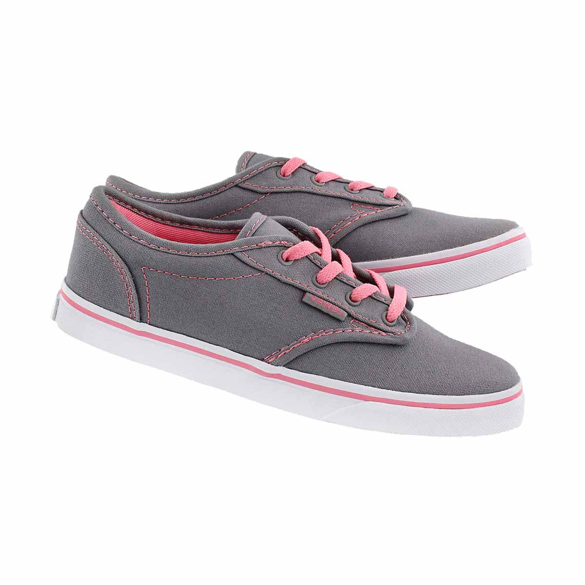 Grls Atwood Low gry/pnk lace up sneaker