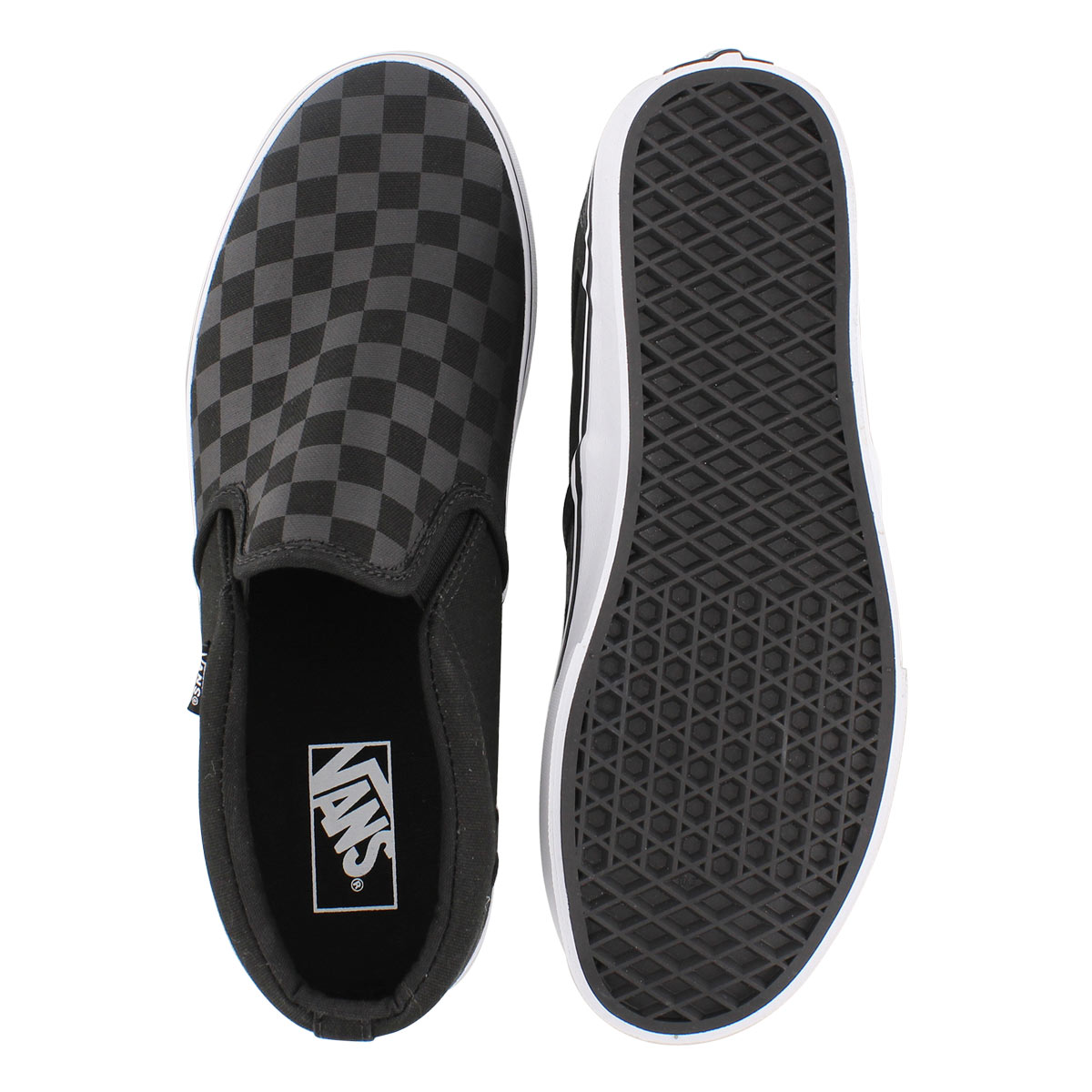 Mns Asher black checkered slipon sneaker