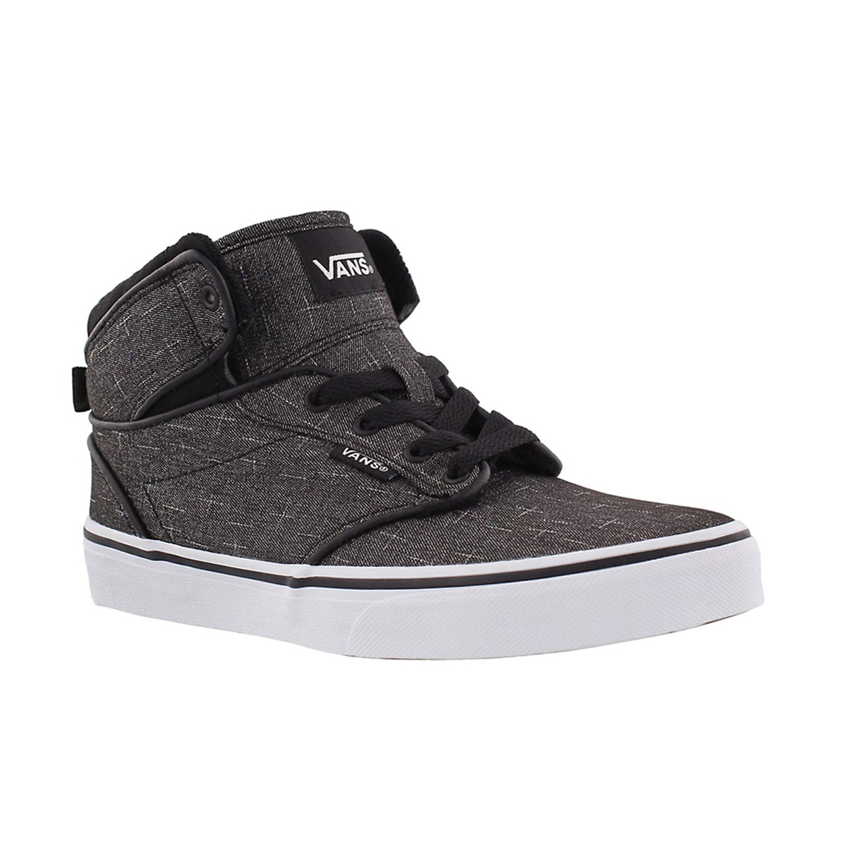 Boys' ATWOOD HI black/white lace up sneaker