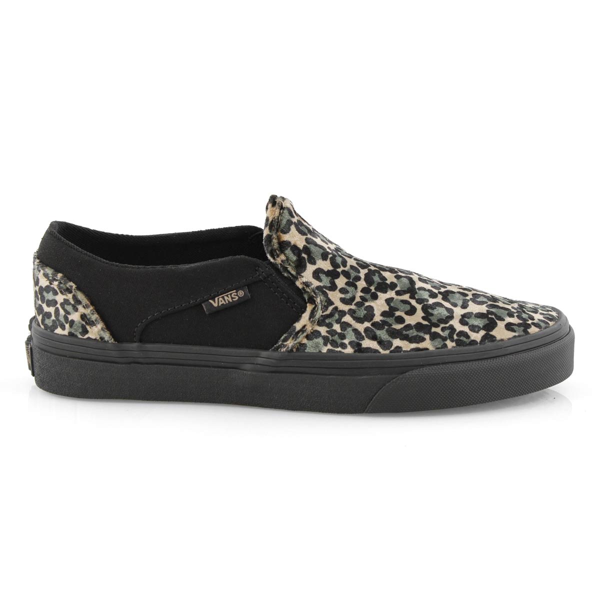 vans asher leopard slip-on sneaker - womens
